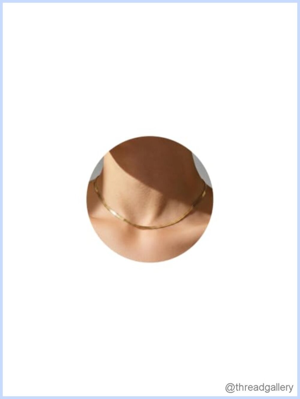 Herringbone Chain Choker Necklace 18k Gold Plated Stainless Steel Adjustable